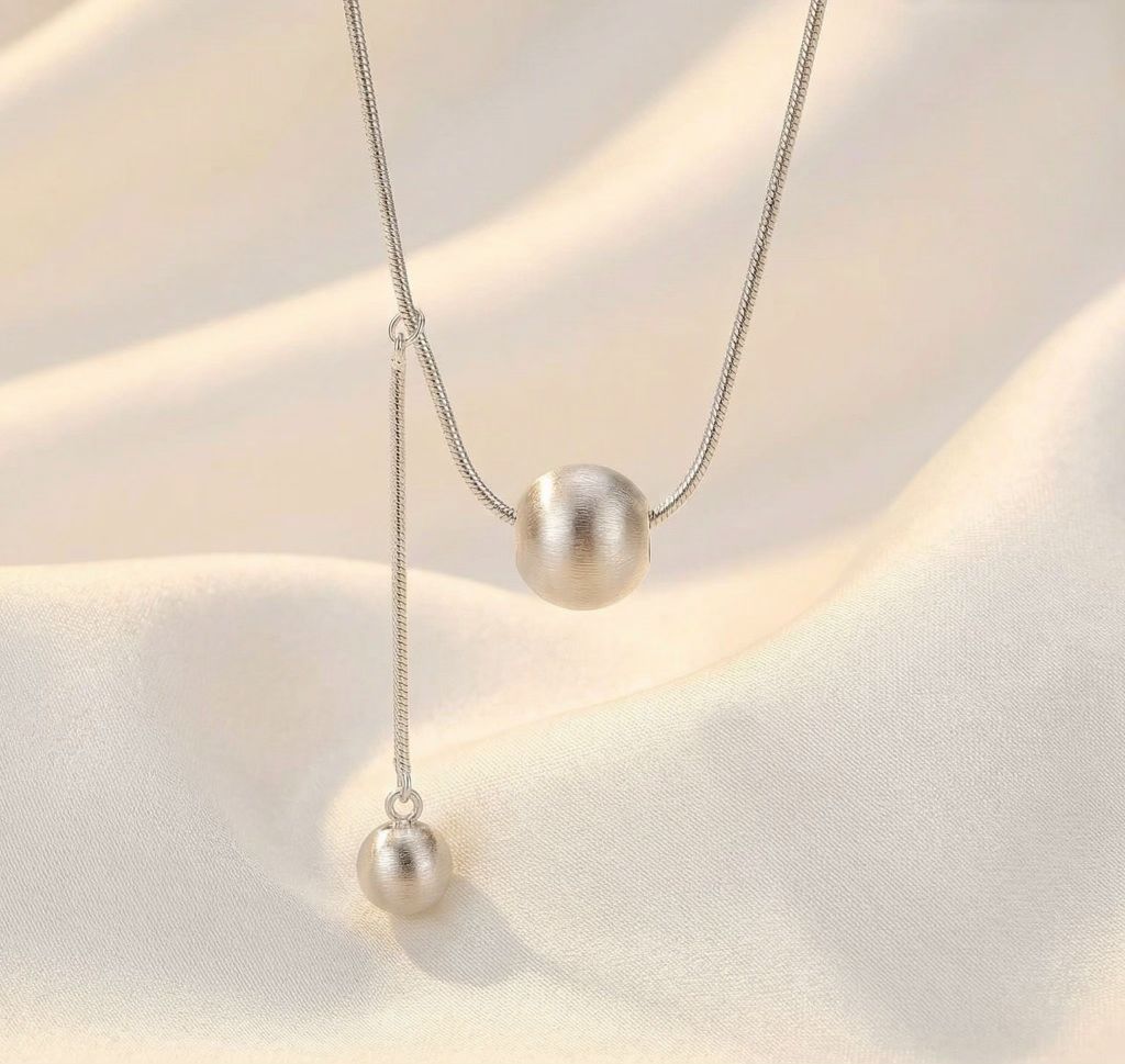 Silver Omega Chain Y-Necklace