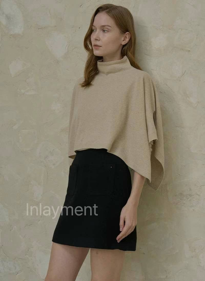 Turtle Neck Knit Shawl
