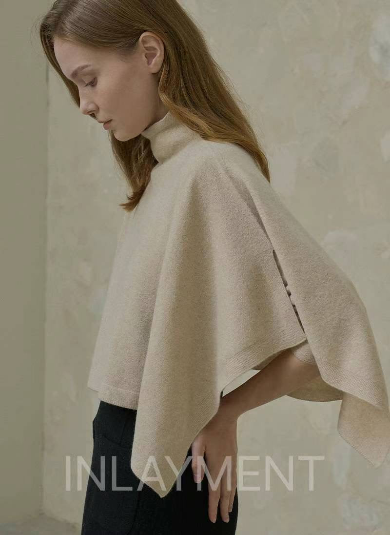 Turtle Neck Knit Shawl