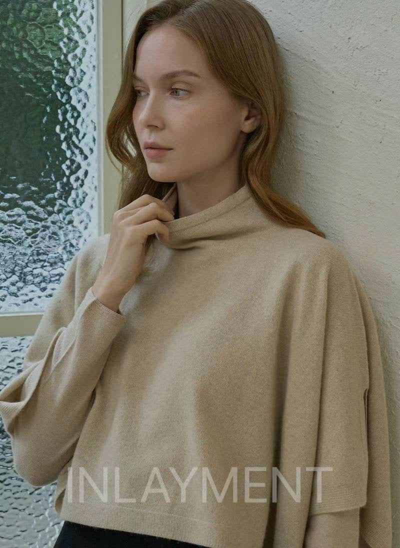 Turtle Neck Knit Shawl