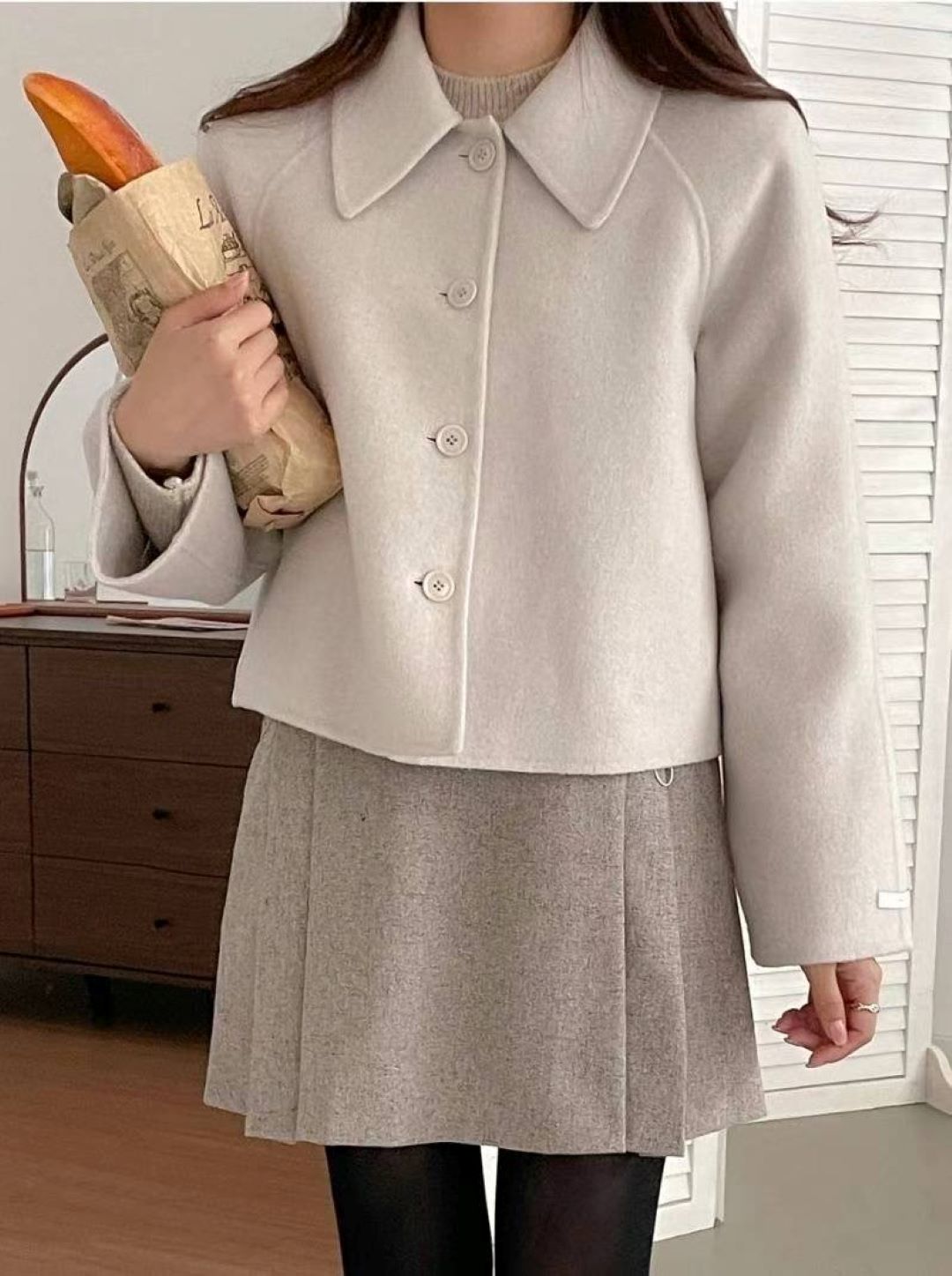 Collared Soft Knit Coat
