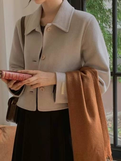 Faux Pocket Soft Knit Buttoned Coat