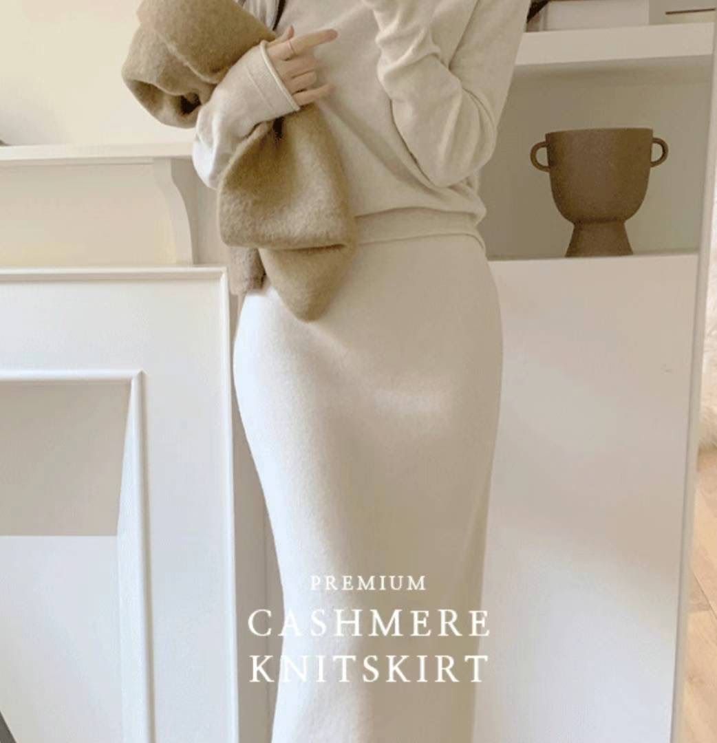Cashmere Blend Pencil Skirt