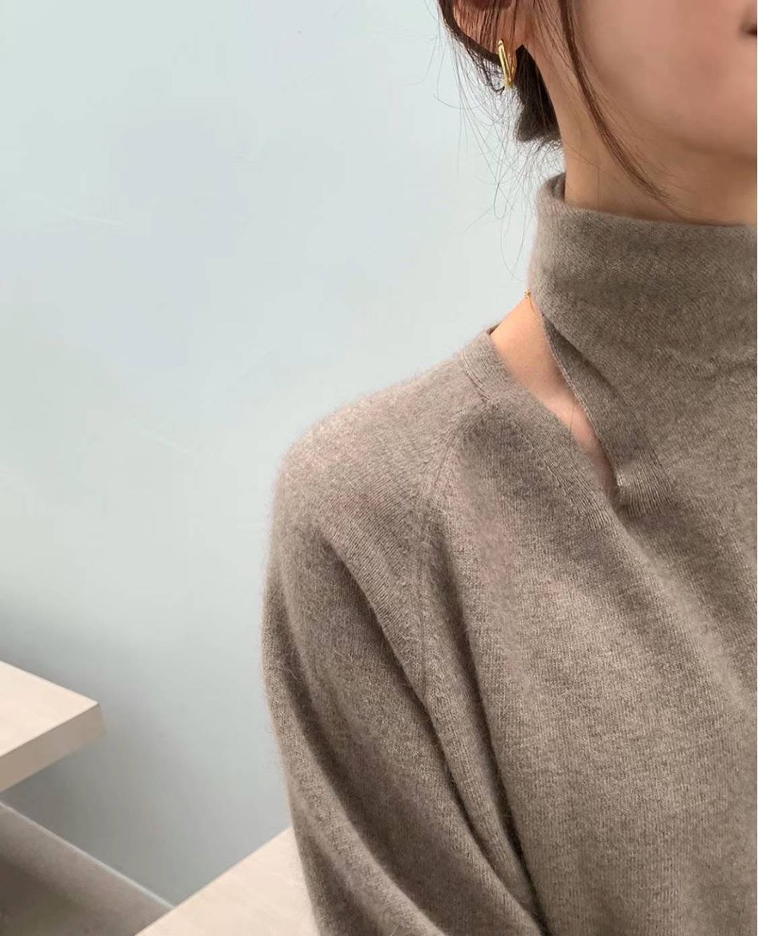 Cold Shoulder Knit Sweater with Scarf