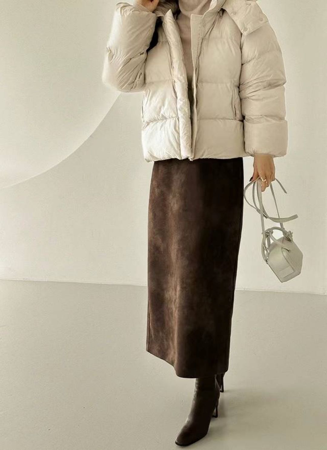 Suede Leather Pencil Skirt