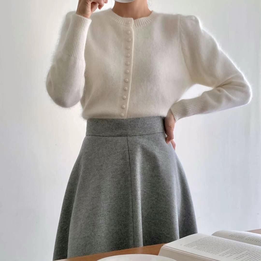 A Line Knit Skirt