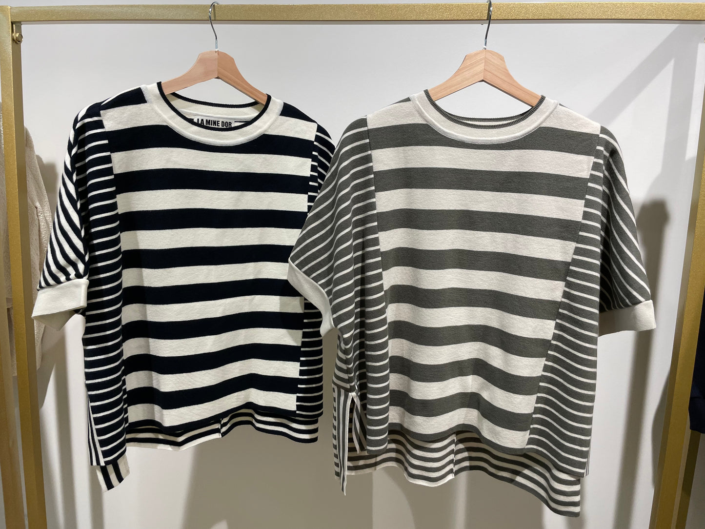 Striped Crewneck Short Sleeve Knit