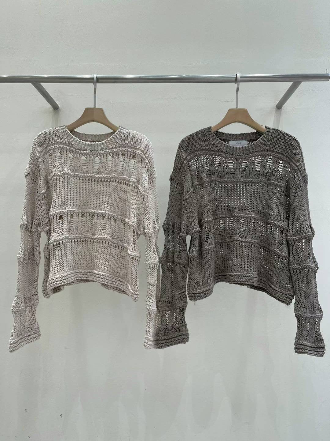 Long Sleeve Open Knit Top