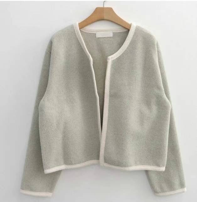 Bordered Knit Cardigan