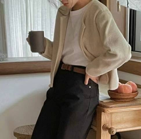 Bordered Knit Cardigan