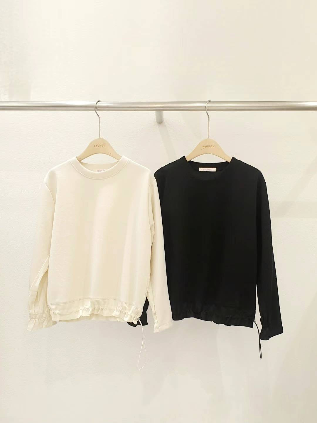 Drawstring Cotton Silk Top