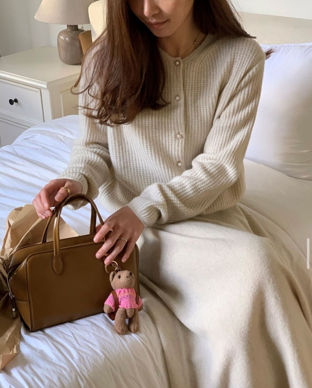 Wool Cashmere Mixed Button Sweater