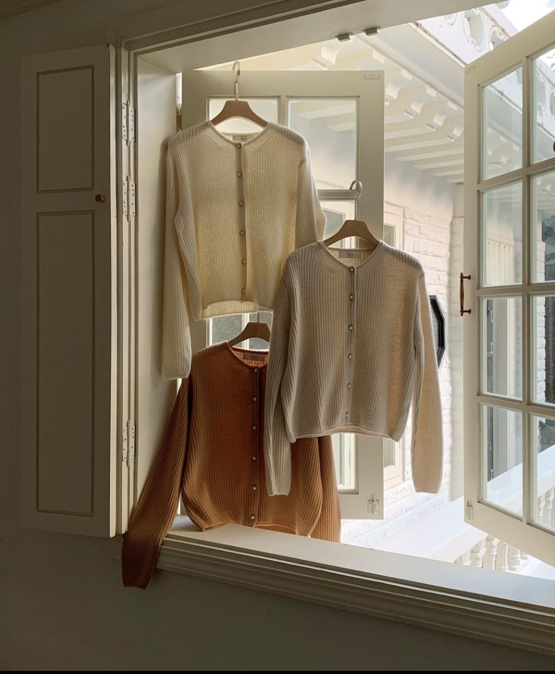 Wool Cashmere Mixed Button Sweater