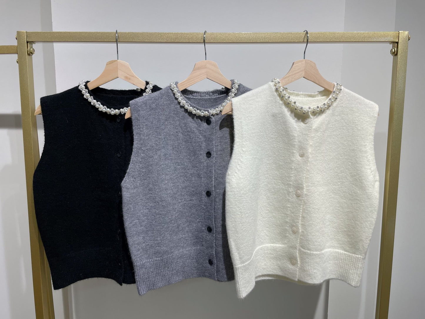 Pearl Wool Knit Vest