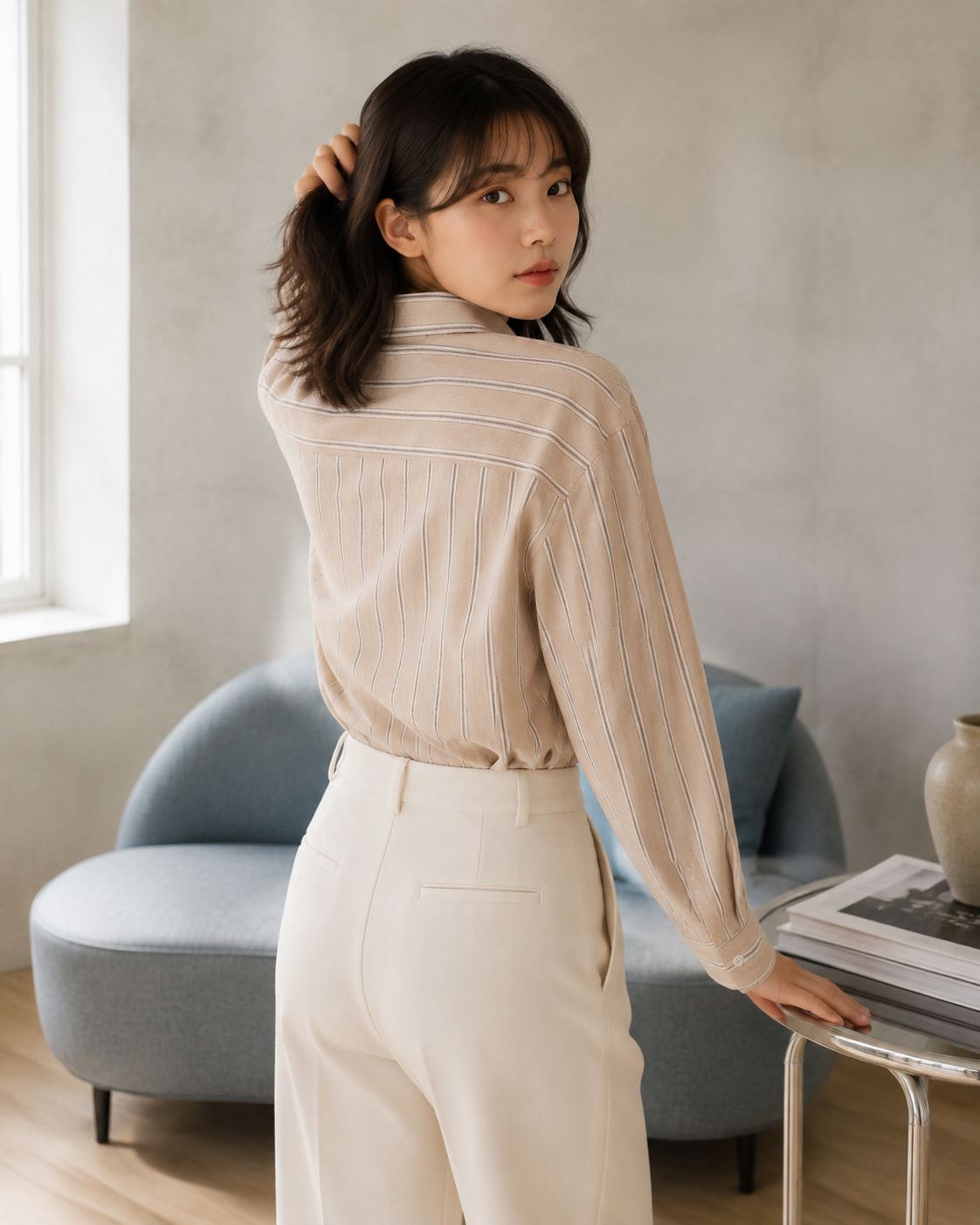 Striped Button Shirt 2692