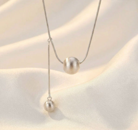 Silver Omega Chain Y-Necklace
