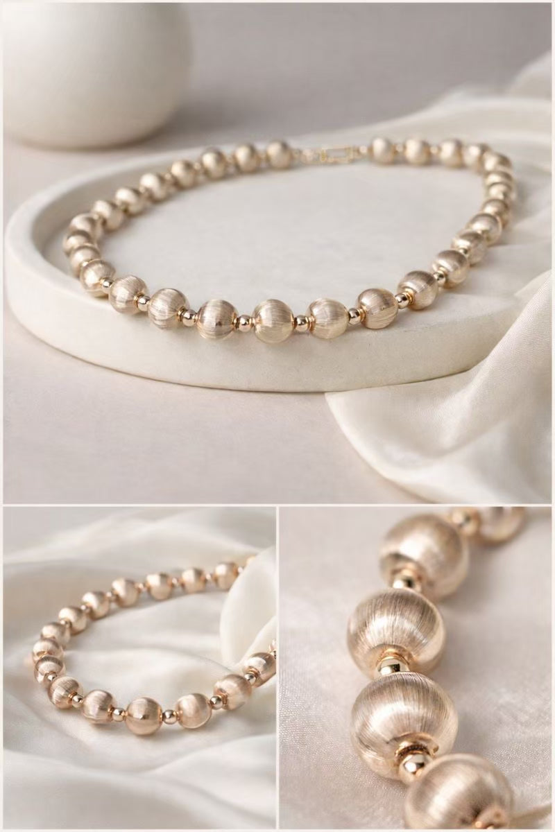 Sterling Silver Grooved Bead Toggle Bracelet