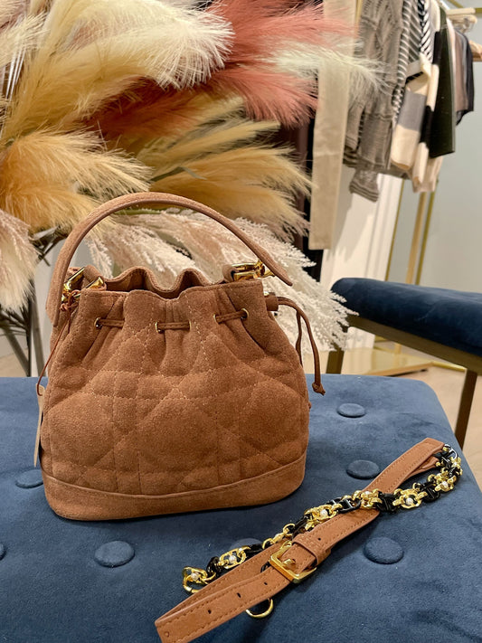 Suede Draw String Bag
