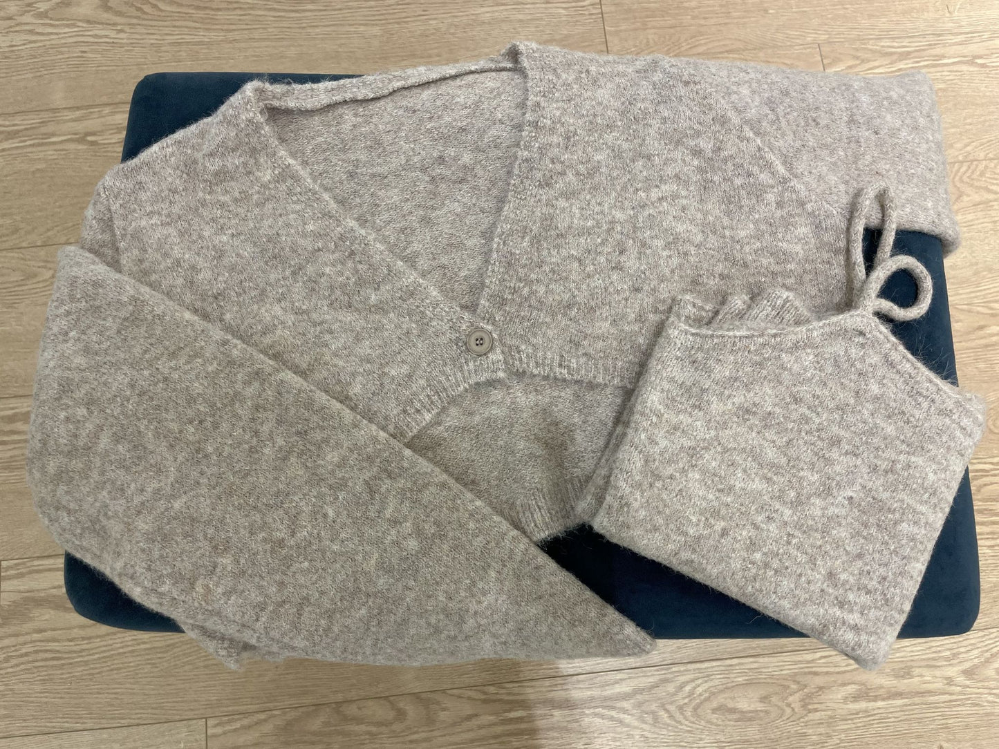 Cropped Knit Cardigan with Knit Tank top Set