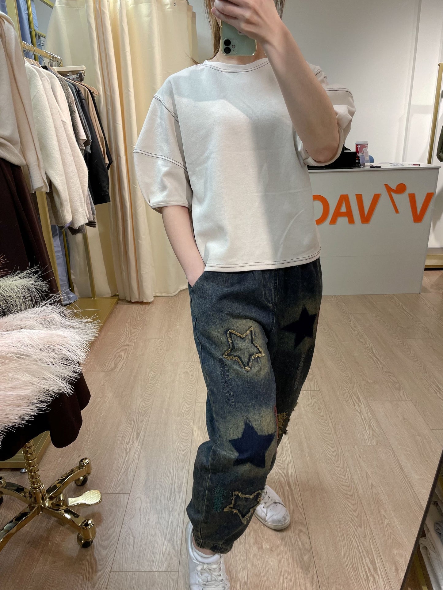 Elastic Waisteband Art Studio Jeans