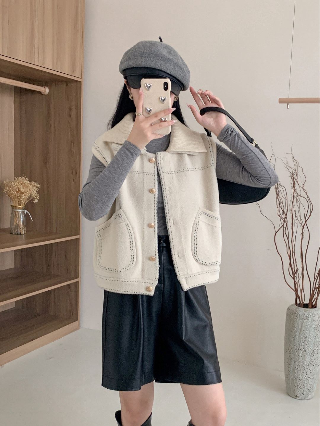 Double Collared Stitched Vest