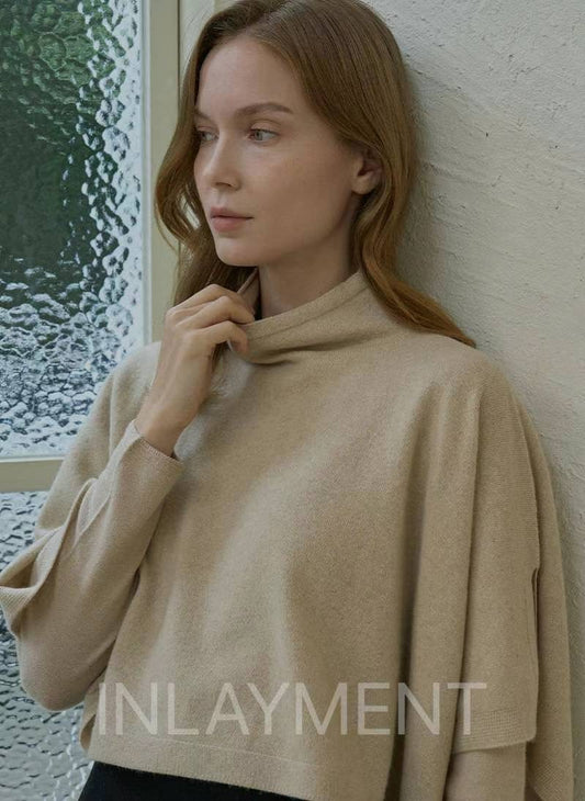 Turtle Neck Knit Shawl
