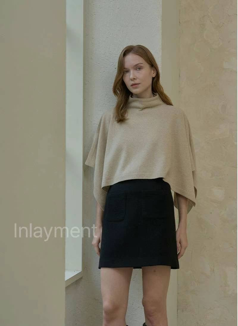 Turtle Neck Knit Shawl