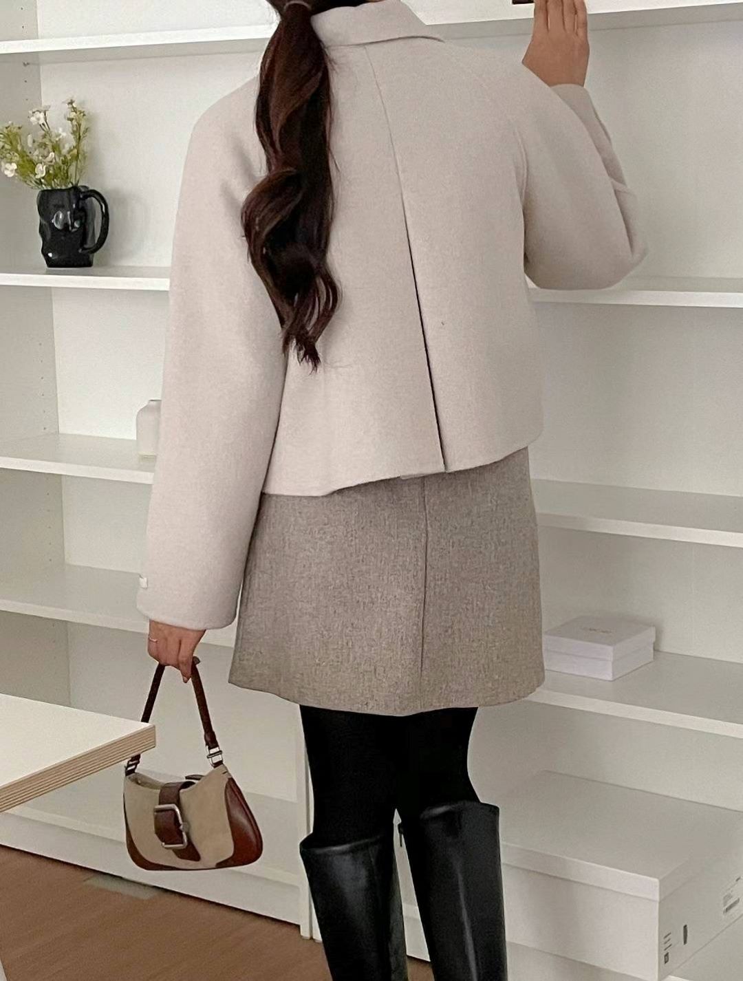 Collared Soft Knit Coat
