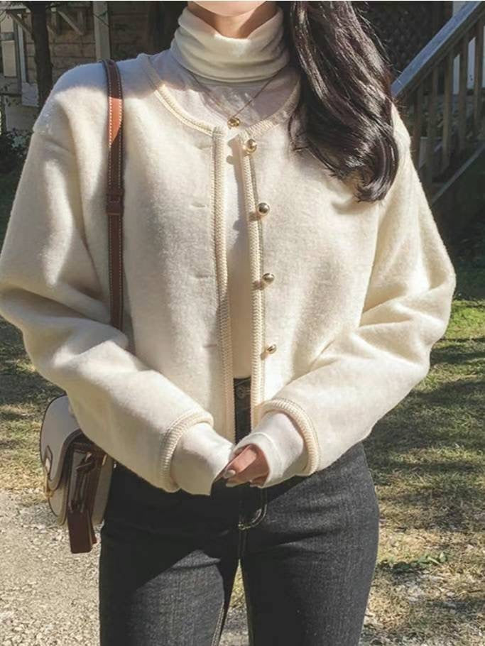 Cardigan with Gold Buttons