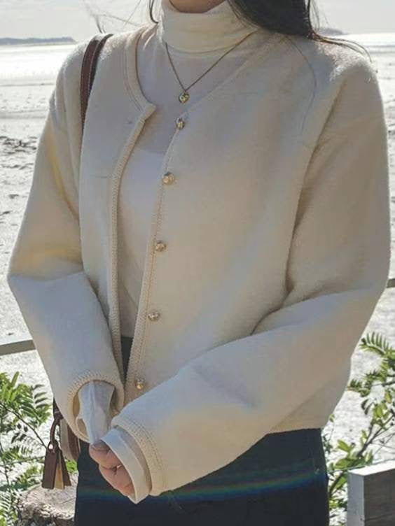 Cardigan with Gold Buttons