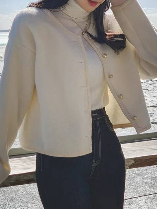 Cardigan with Gold Buttons