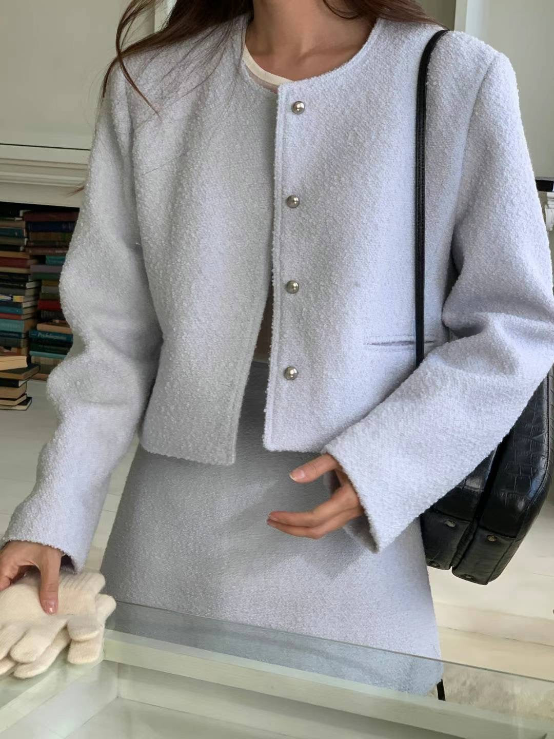Cardigan with Silver Buttons