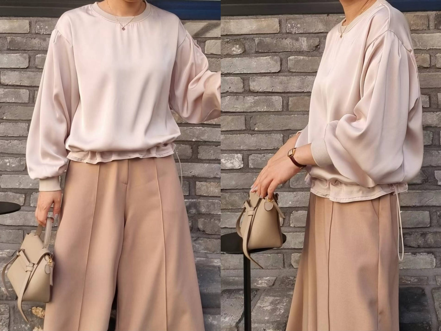 Drawstring Cotton Silk Top
