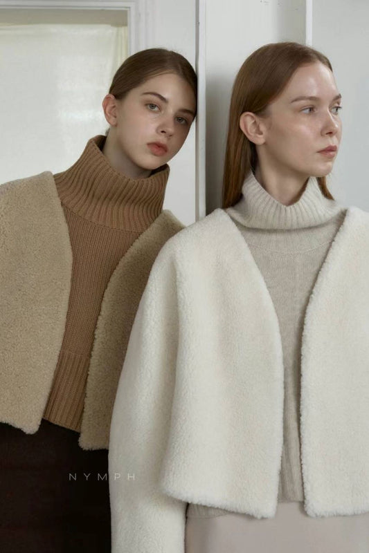 Shearling Open Jacket