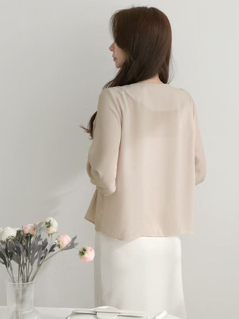Drapy V Neck Blouse