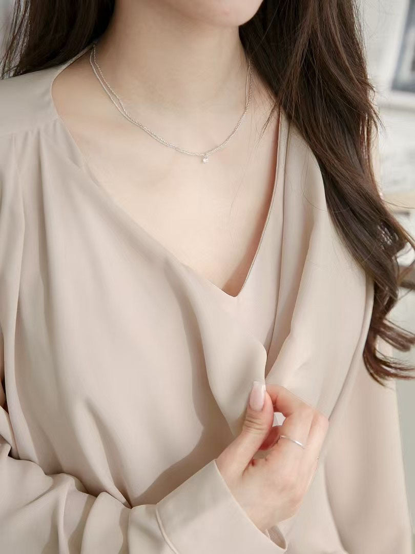 Drapy V Neck Blouse