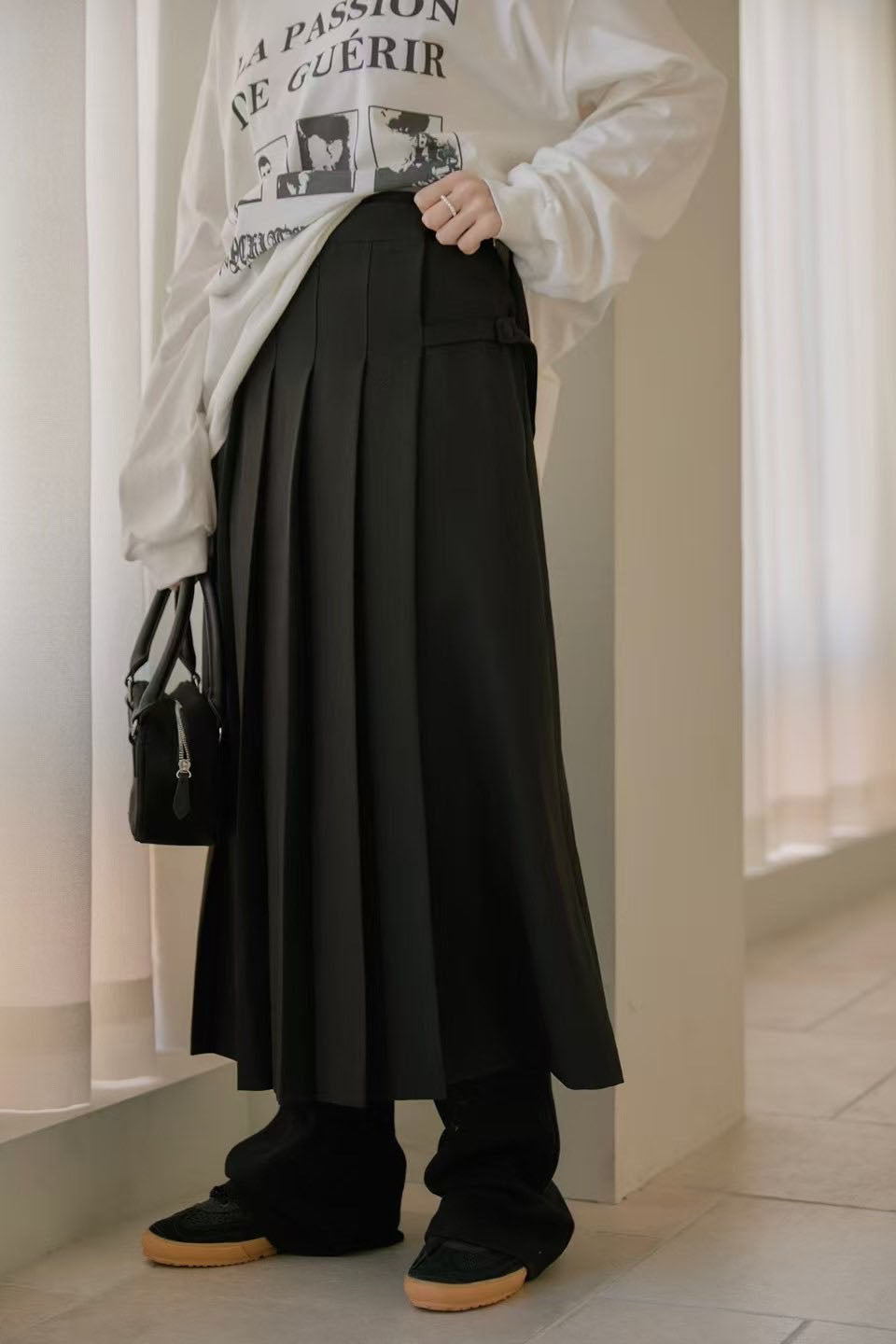 Pleated Wrap Skirt
