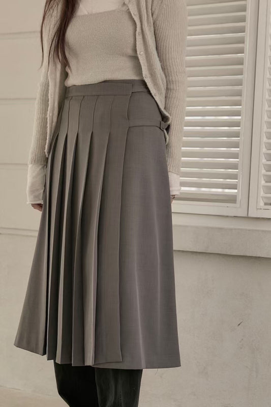 Pleated Wrap Skirt