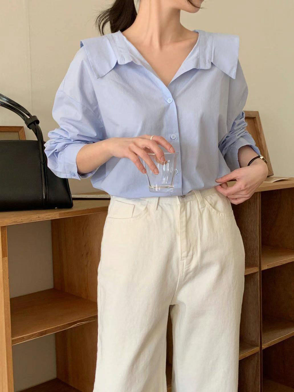 Front Back Vneck Blouse