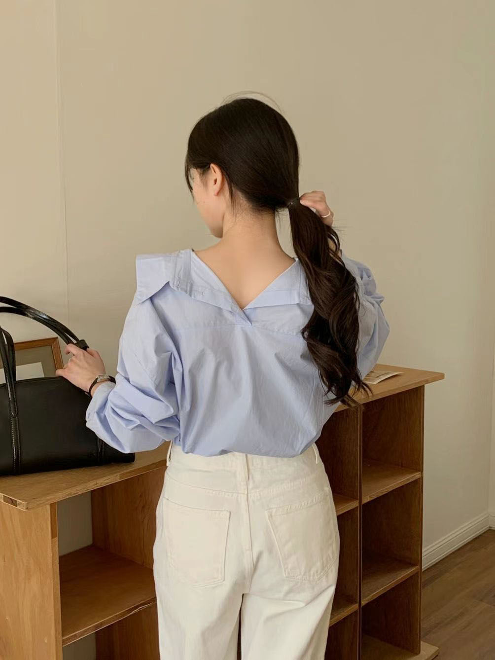 Front Back Vneck Blouse