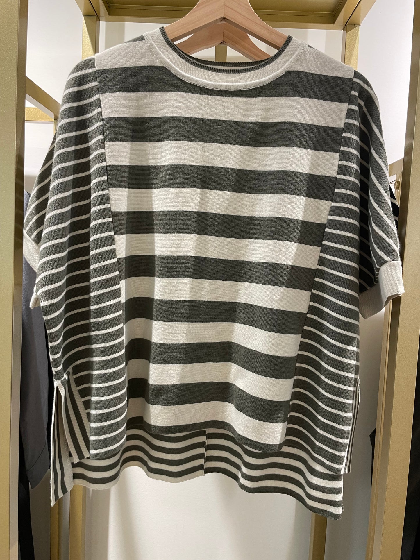 Striped Crewneck Short Sleeve Knit