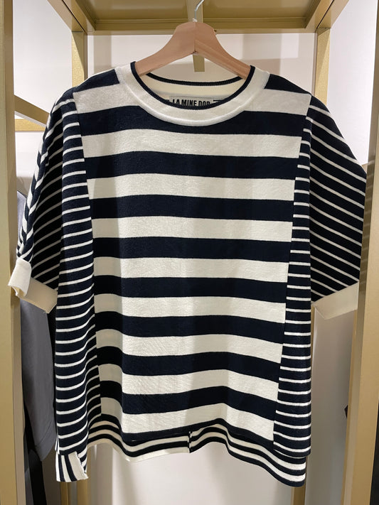 Striped Crewneck Short Sleeve Knit