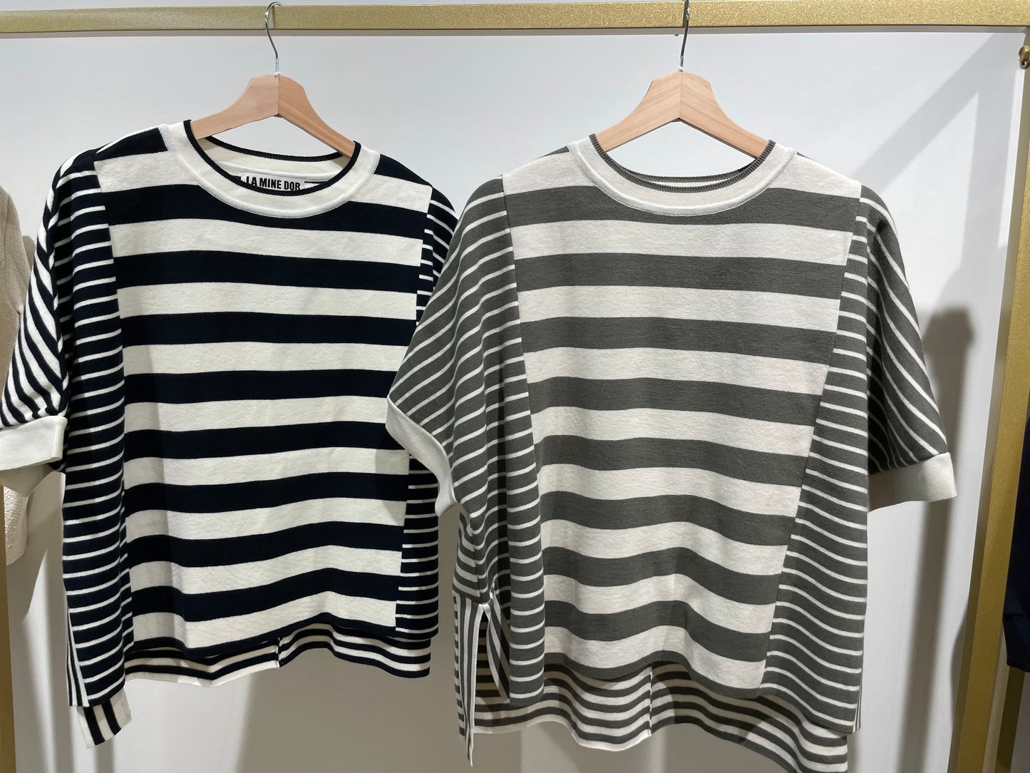 Striped Crewneck Short Sleeve Knit