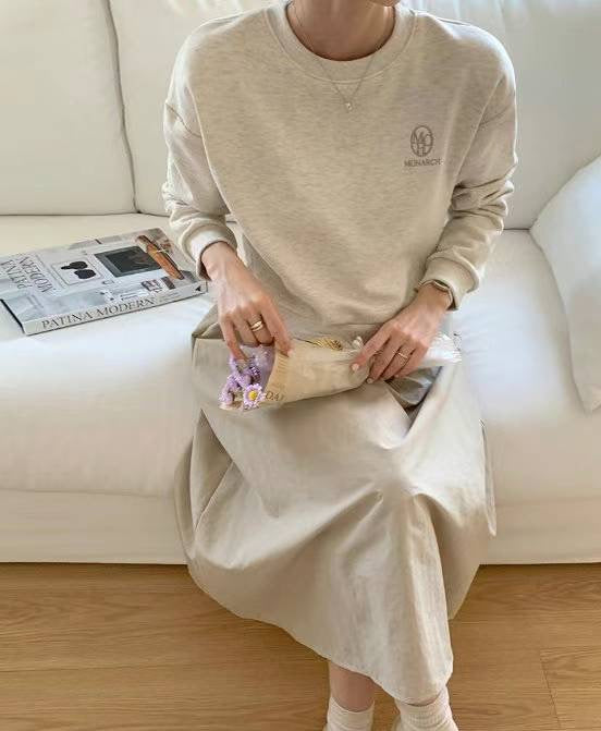 Sweatshirt Skirt One Piece Dress