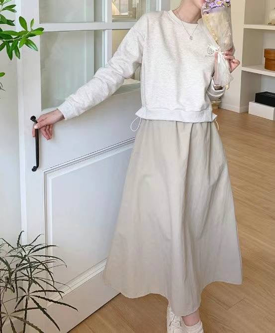 Sweatshirt Skirt One Piece Dress