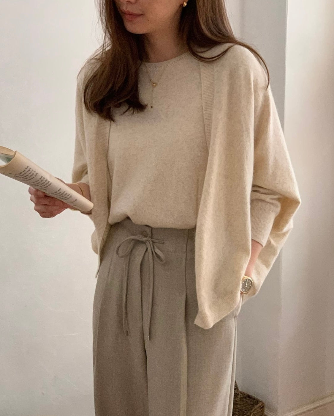 Wool Cashmere Mixed Cardigan