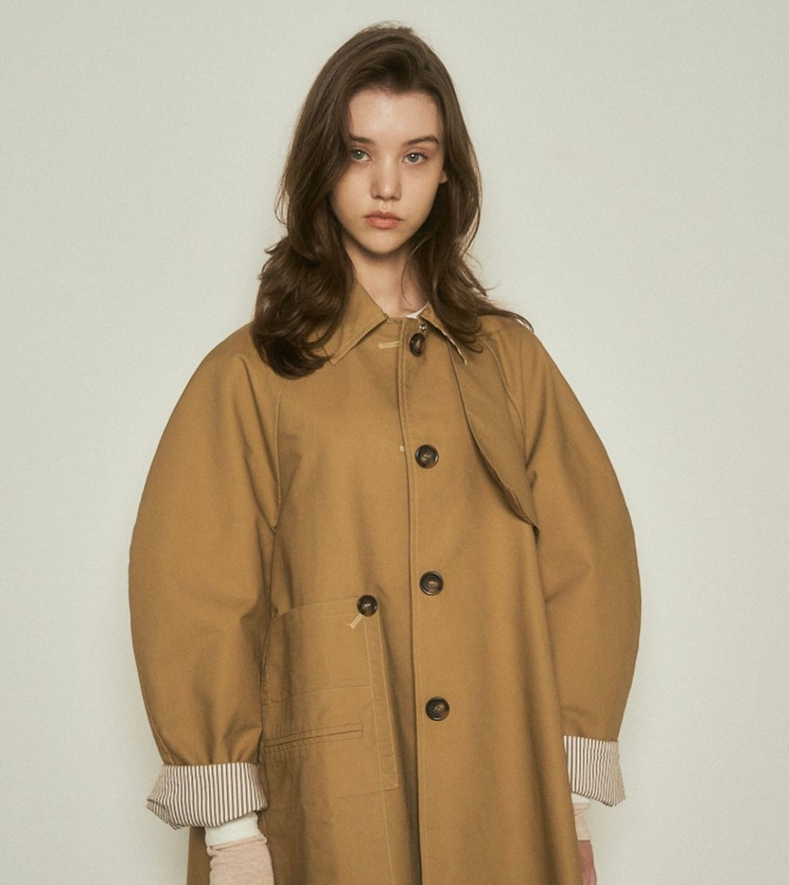 Curve Sleeve Trench Coat