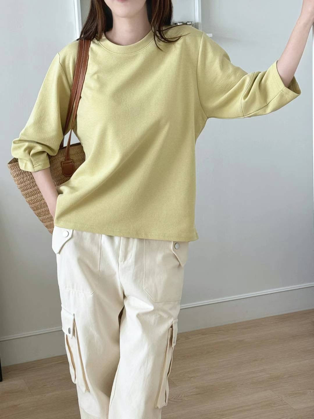 Basic Crew Neck Half Sleeve Top