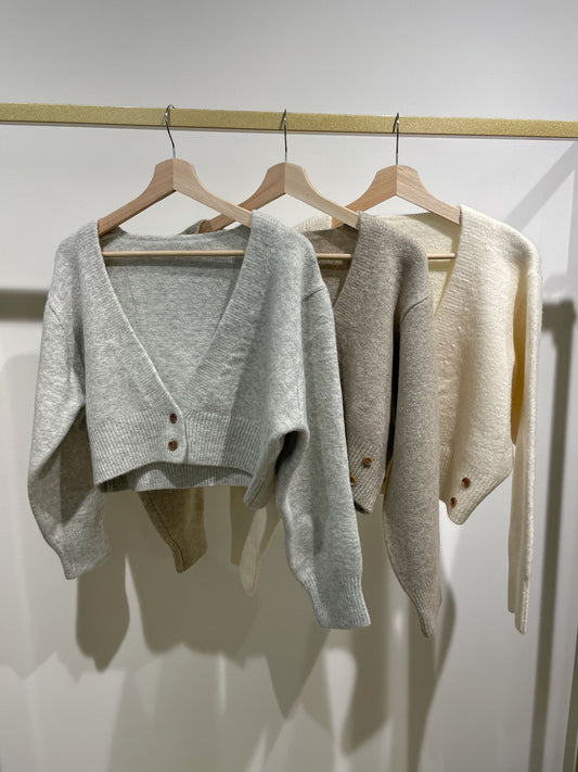 Cropped Knit Cardigan