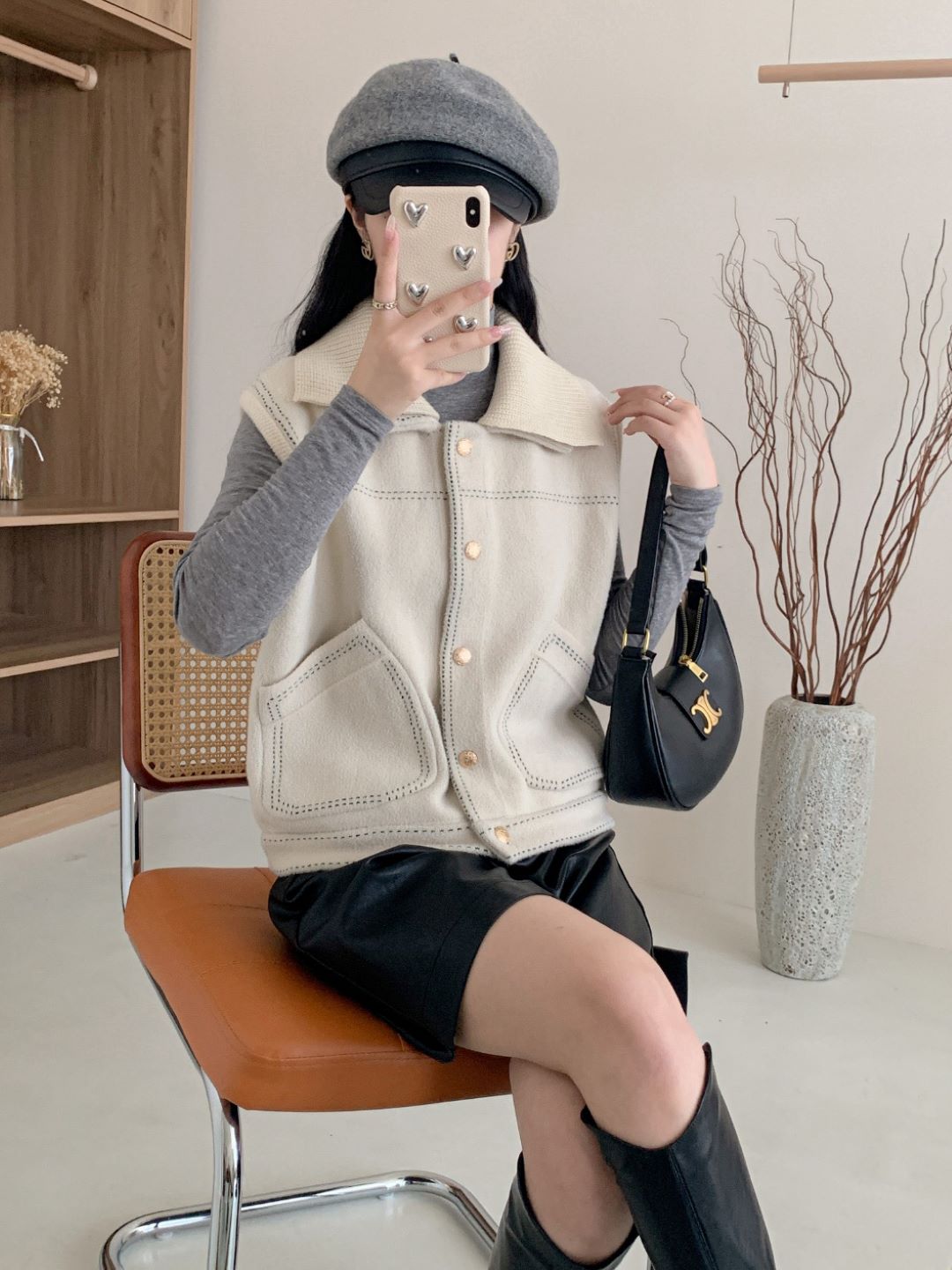 Double Collared Stitched Vest